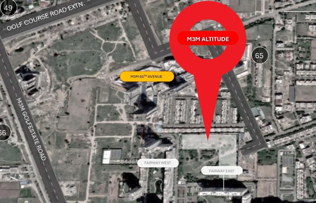 m3m-altitude-sector-65-gurgaon-location-map